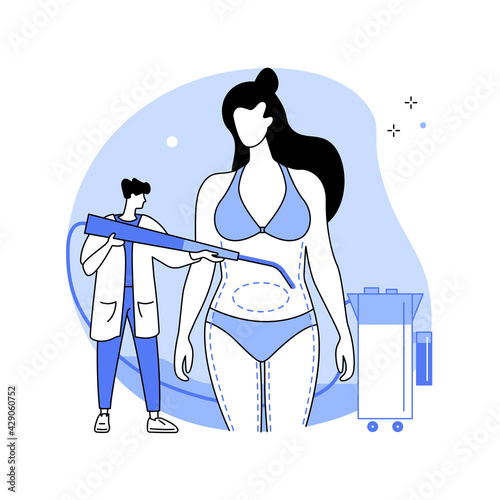 Liposuction abstract concept vector illustration.