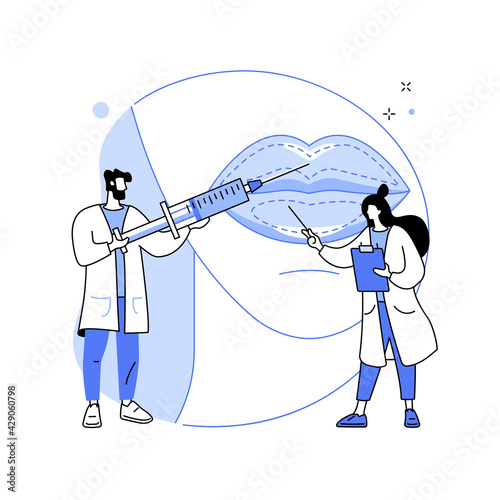 Lip injections abstract concept vector illustration.