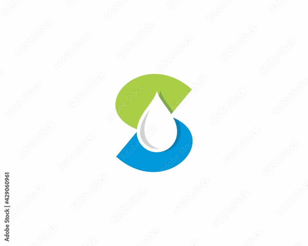 Letter S With Water Drop Logo Vector 001 Letter S With Water Drop Logo Vector 001