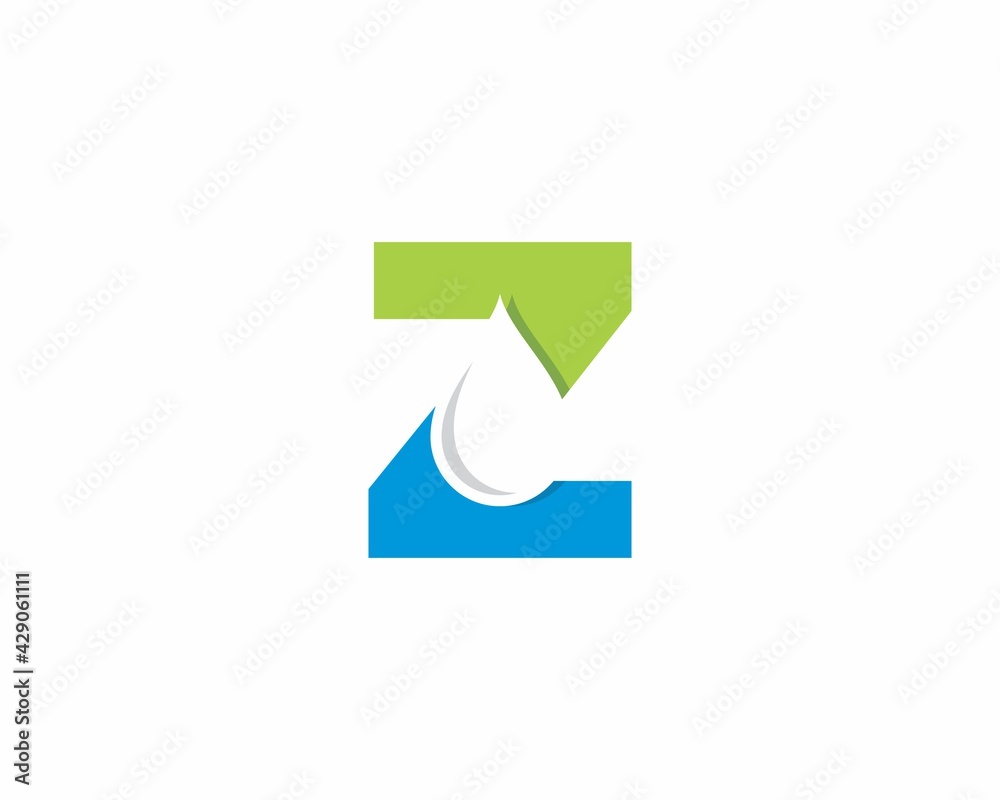 Letter Z With Water Drop Logo Vector 001 Letter Z With Water Drop Logo Vector 001