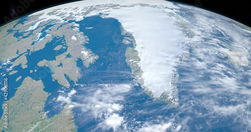 Baffin Bay in planet earth, aerial view from outer space photo