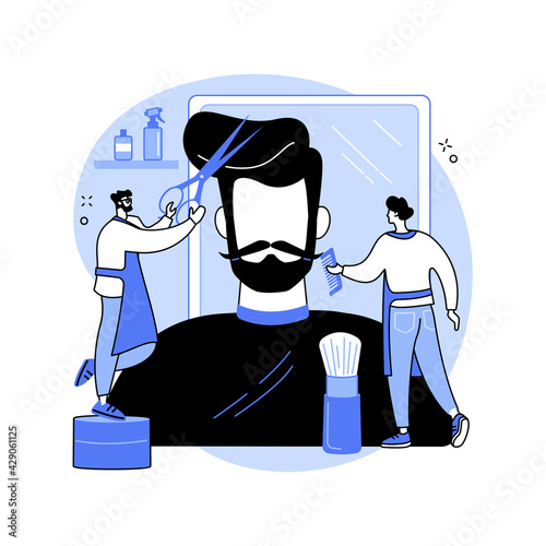 Barbershop abstract concept vector illustration.