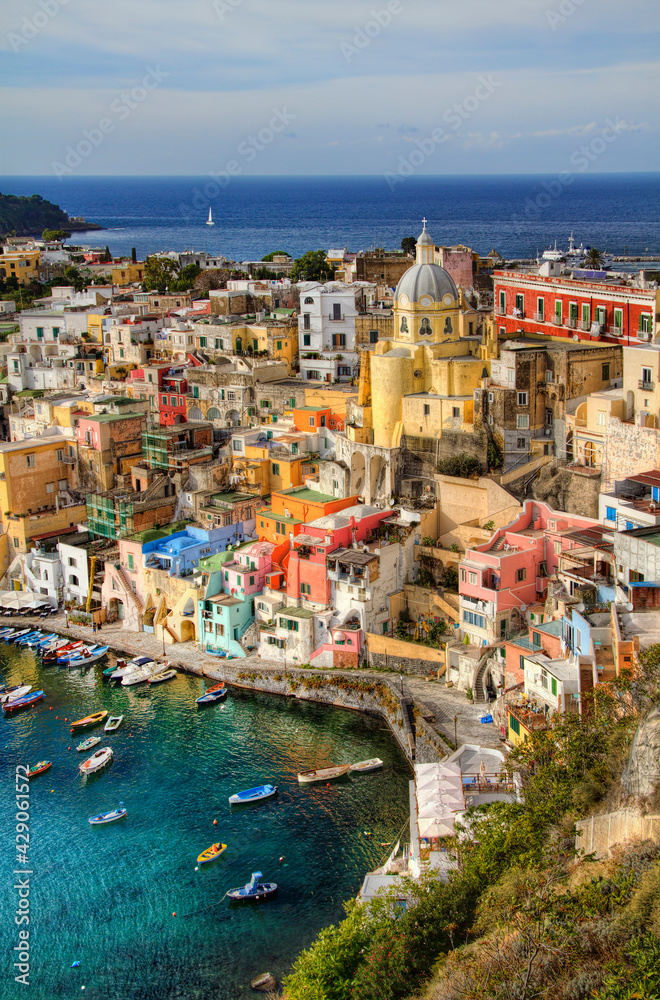 Corricella on the Island of Procida, Bay of Naples, Italy
