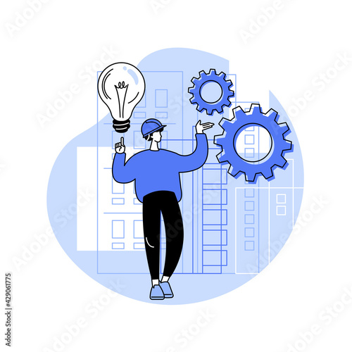 Building information modeling abstract concept vector illustration.