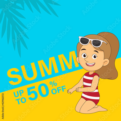 In summer holiday,Summer background .Sale Vector illustration