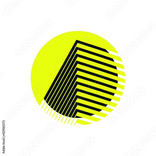Architecture logo in editable black and yellow colors