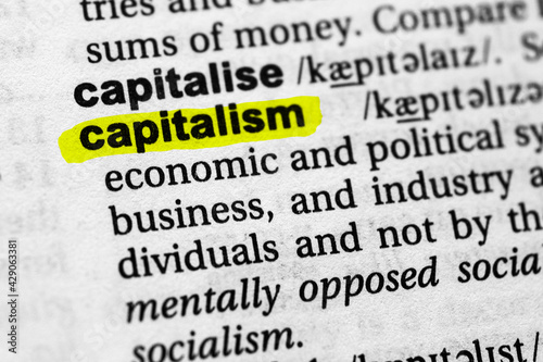 Wall Mural Highlighted word capitalism concept and meaning