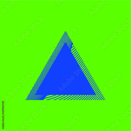 texture pyramid formed by blue lines on green background