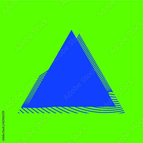 triangle logo in editable blue and green colors vector