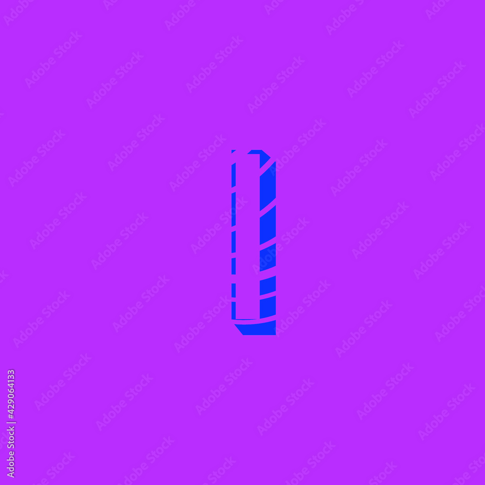 capital letter I, with organic curved lines texture, vector capital letter I, with organic curved lines texture, vector