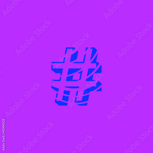numeral  symbol, with organic curved lines texture, vector