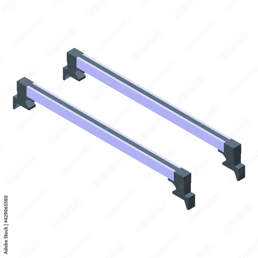 Auto roof bars icon. Isometric of Auto roof bars vector icon for web design isolated on white background Auto roof bars icon. Isometric of Auto roof bars vector icon for web design isolated on white background