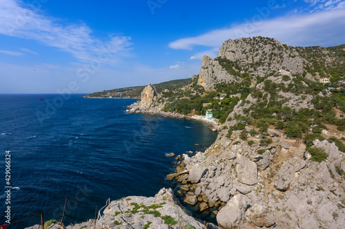 Summer Crimea. Simeiz village. Beautiful places. The Black Sea. Travel to the Crimea. Rock Swan Wing