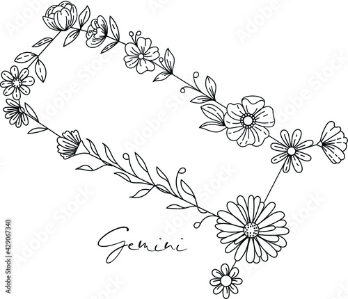 Zodiac floral constellation