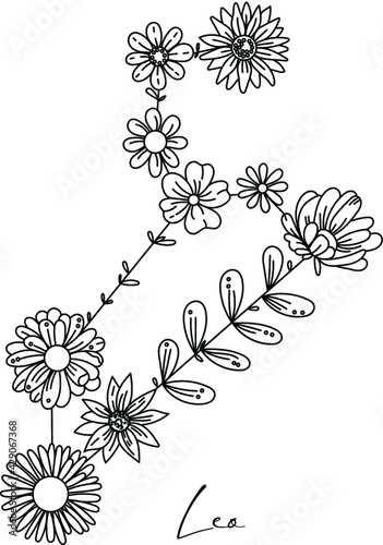 Zodiac floral constellation
