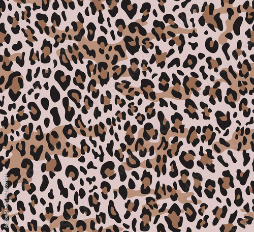 Leopard pattern vector seamless print, stylish background for clothes, paper, fabric.