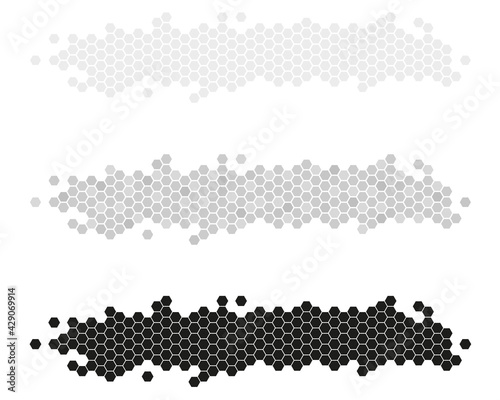BANNIÈRE D'HEXAGONES GRIS EN NID D'ABEILLE