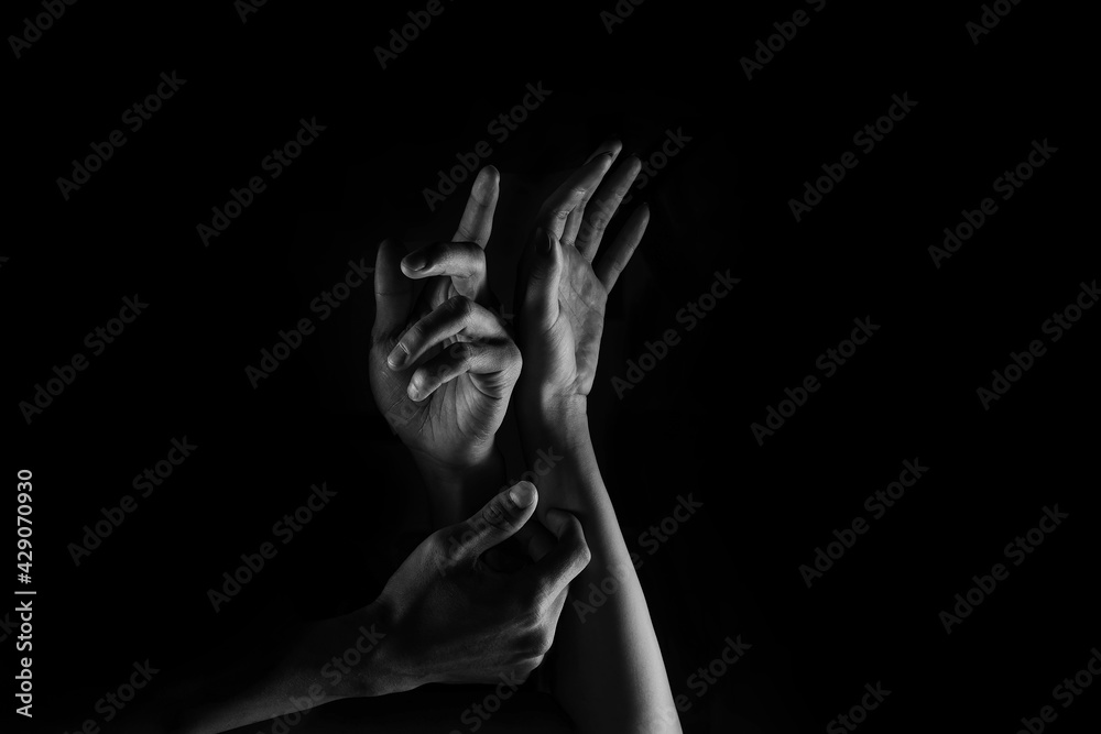 man and woman body black and white hands and feet man and woman body black and white hands and feet