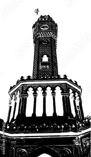 Clock Tower at the Konak Square izmir, Turkey , built to honor the Ottoman Sultan, Abdulhamit II.