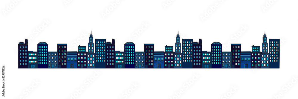 Ciudad. Edificios azules Ciudad. Edificios azules