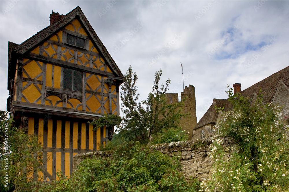 Medieval fortified manor of Stokesay Castle, Shropshire, England ...