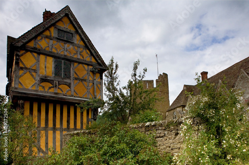 Photography Medieval fortified manor of Stokesay Castle, Shropshire, England, showing the ti