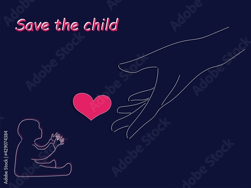 parent, mom or father gives love to the child. adoption, orphanage