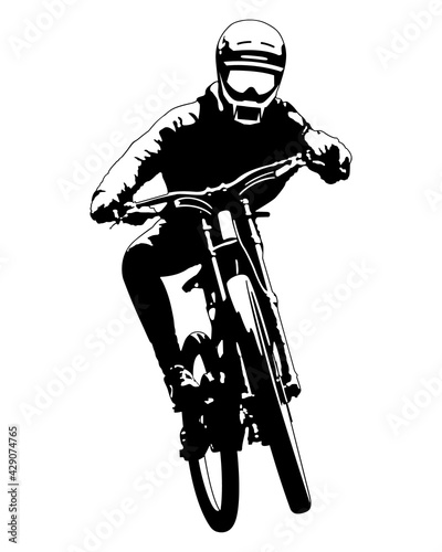 Cyclist on mountain bike