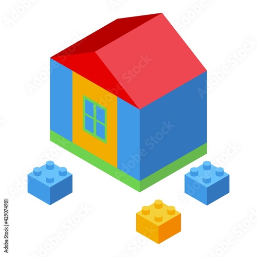 Kid house constructor icon. Isometric of Kid house constructor vector icon for web design isolated on white background
