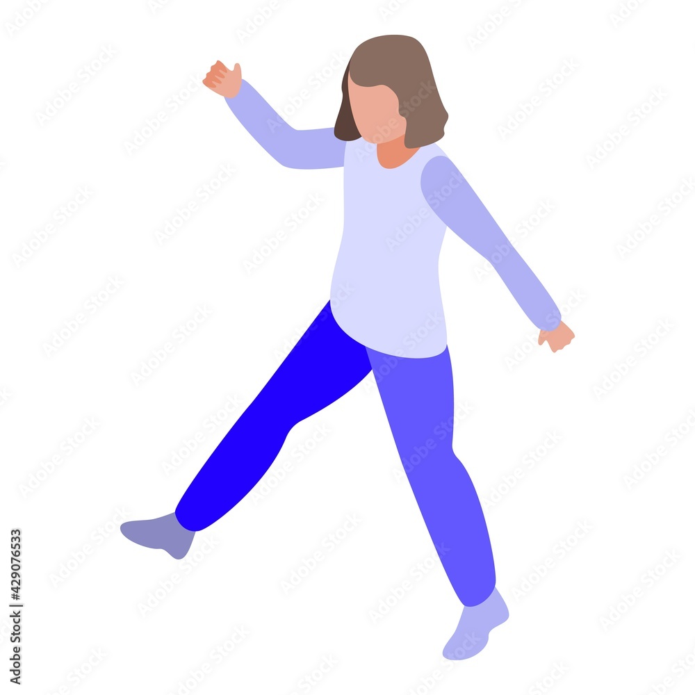 Hyperactivity kid walking icon. Isometric of Hyperactivity kid walking vector icon for web design isolated on white background Hyperactivity kid walking icon. Isometric of Hyperactivity kid walking vector icon for web design isolated on white background