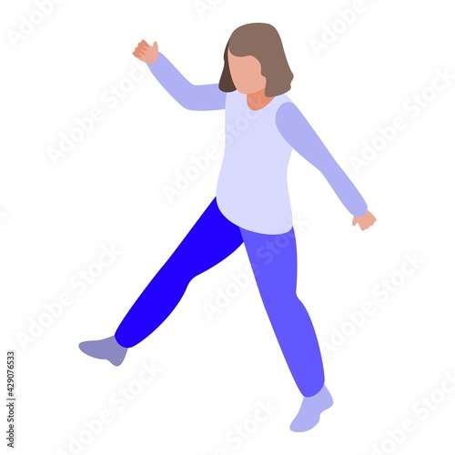 Hyperactivity kid walking icon. Isometric of Hyperactivity kid walking vector icon for web design isolated on white background