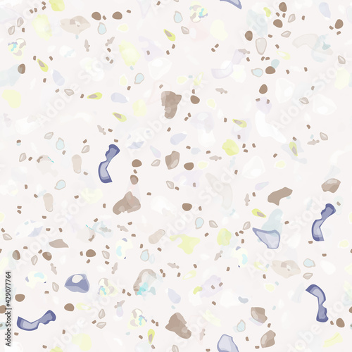 Terrazzo Texture Vector. Flooring Seamless Pattern