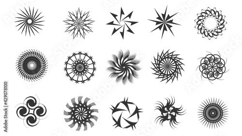 geometric abstract circle ornament bundle