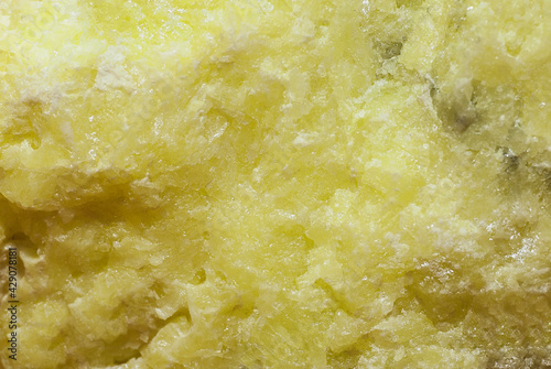Surface of native sulfur crystals