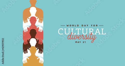 World Day Cultural Diversity colorful people card