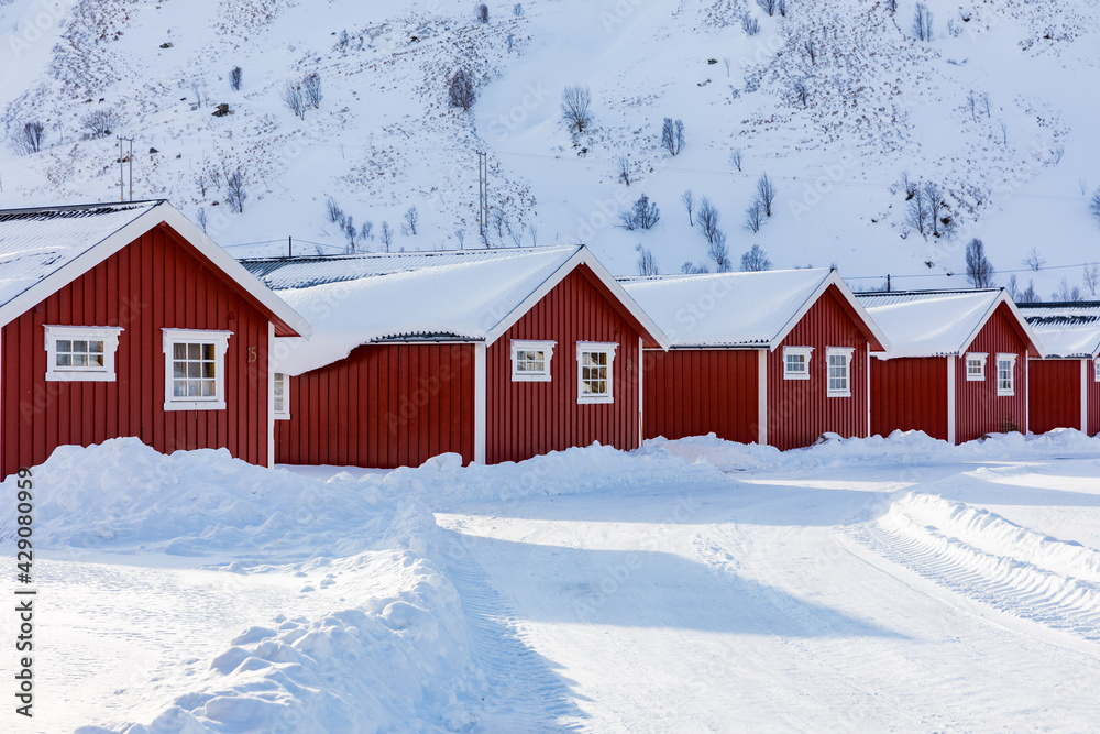 Rote Ferienhütten in Norwegen Rote Ferienhütten in Norwegen