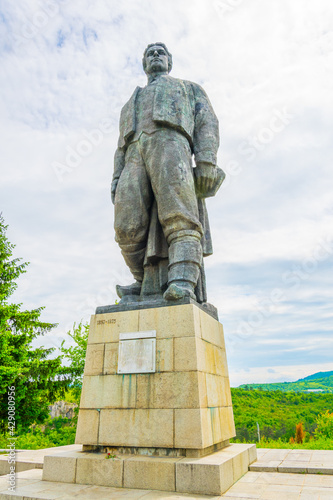 Monument to the national hero Vasil Levski situated in the bulgarian city Lovech photo