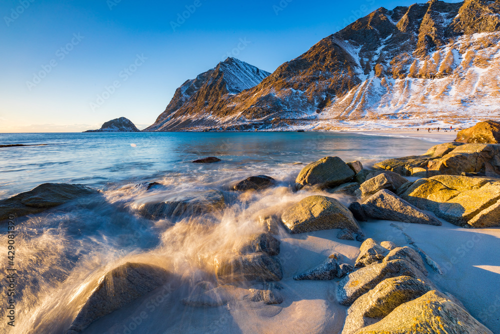 Haukland Strand auf den Lofoten, Norwegen