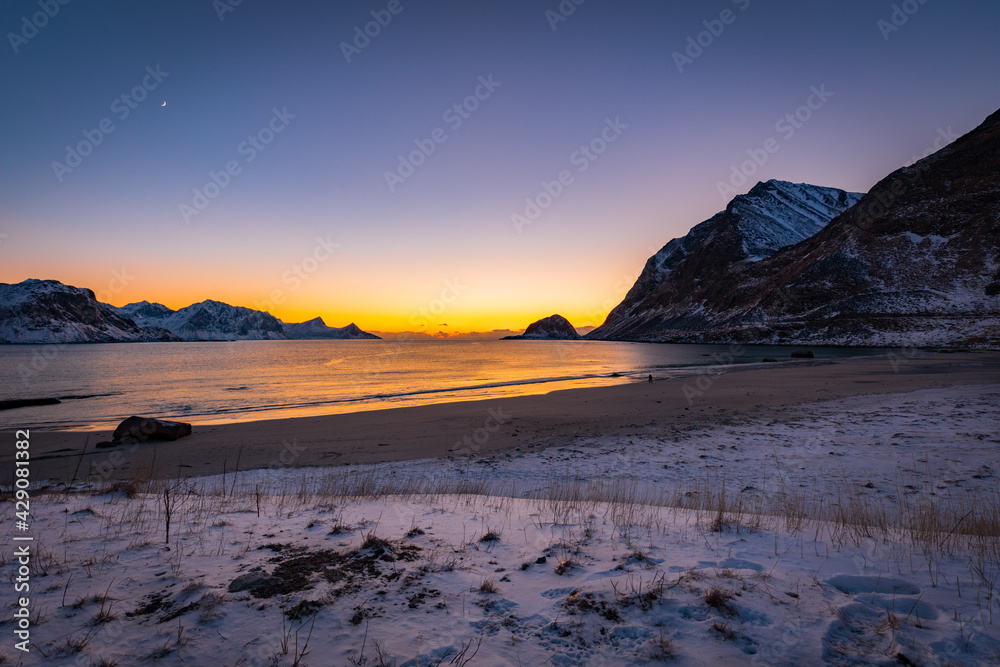 Haukland Strand auf den Lofoten, Norwegen