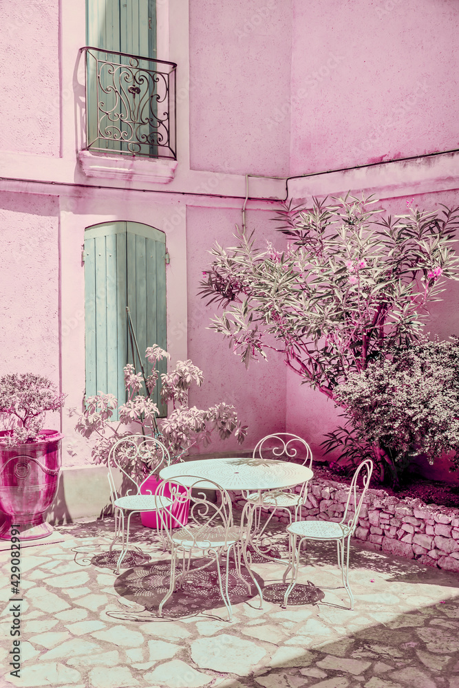 Romantic Pink Patio In South Of France