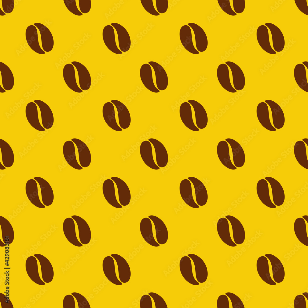 Coffee beans flat design seamless pattern. Coffee beans flat design seamless pattern.