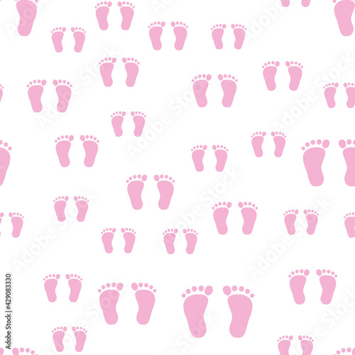 simple pattern pink baby foot print
