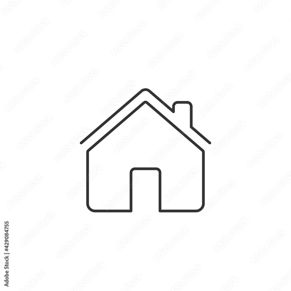 House outline icon. Building symbol. Home line sign. Vector isolated on white House outline icon. Building symbol. Home line sign. Vector isolated on white