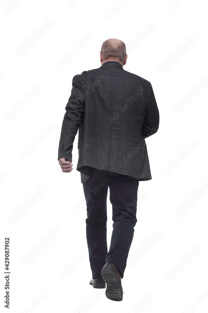 business man walking away. isolated on a white business man walking away. isolated on a white