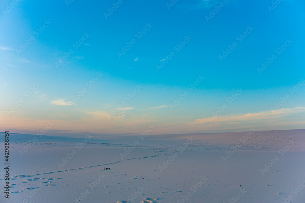 Morning azure sandy coast of the Pacific Ocean Morning azure sandy coast of the Pacific Ocean