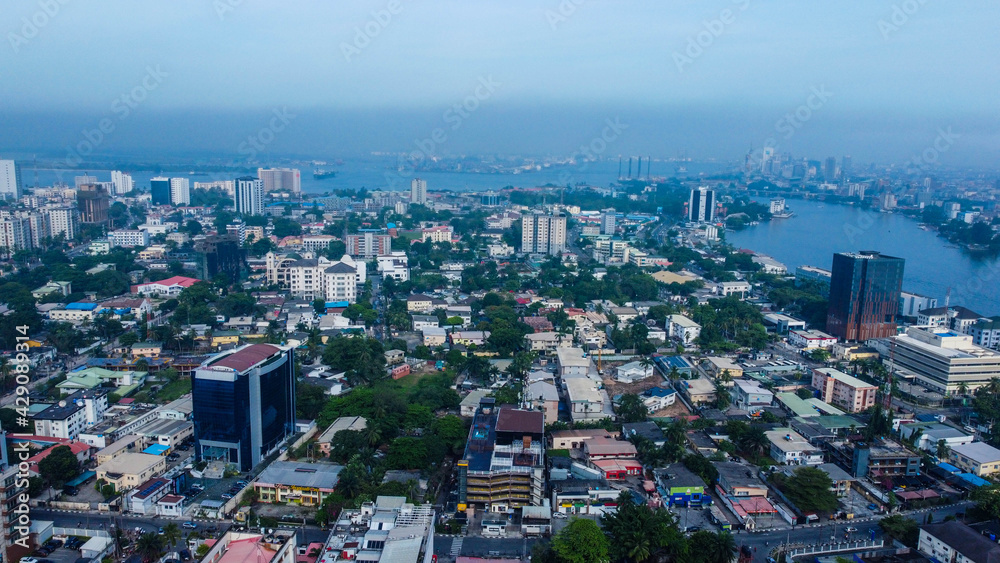 aerial view of Victoria Island Lagos Nigeria aerial view of Victoria Island Lagos Nigeria
