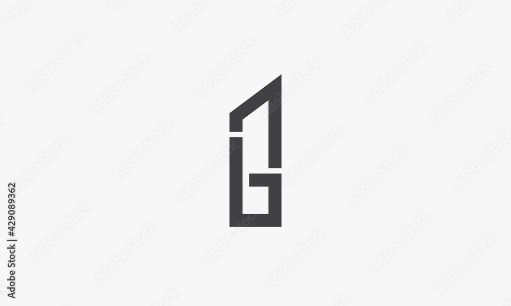Fototapeta premium building B G letter logo concept isolated on white background.