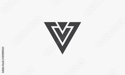 triangle V letter logo concept isolated on white background.