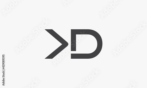 KD logo letter isolated on white background.