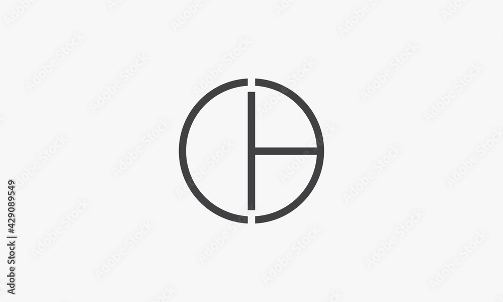 circle CH letter logo isolated on white background. circle CH letter logo isolated on white background.